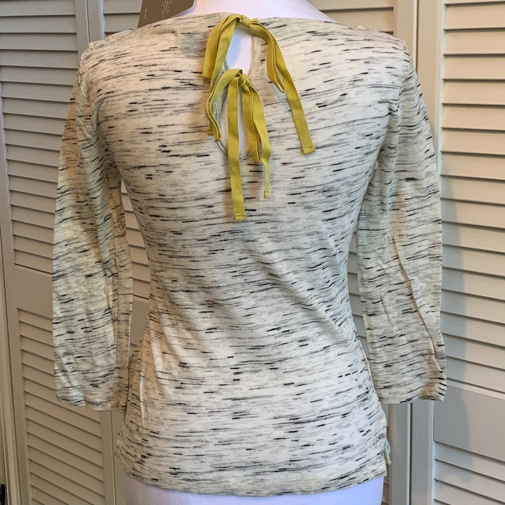 Anthropologie 9-H15 StCL Boatneck Top with Back Ties 3/4 Sleeves NWT X-Small